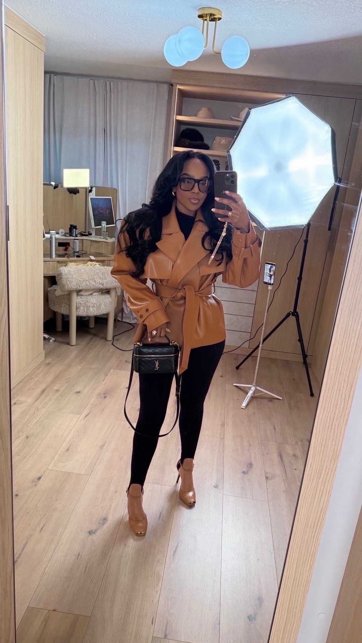 Polished layers with everyday versatility — this neutral leather-look jacket instantly elevates a simple black base while staying wearable for real life. Styled multiple ways, this is one of those pieces that makes getting dressed feel effortless and put-together. The cost per wear drops fast when you can throw it on with leggings, denim, or trousers.

Perfect for brunch, errands, work meetings, dinner dates, and travel days.

📏 Sizing & Fit:
Jacket: Size Small  
Top: Size Small  
Leggings: Size 27 Long / 4 Long  
Heels: True to size  

📐 Measurements:
Height: 5'4"  
Weight: 138 lbs  
Bust: 34D  
Waist: 27"  
Hips: 40"

This neutral leather-style jacket, black leggings outfit, elevated casual layers, chic everyday outfit, fall capsule wardrobe staple, neutral fashion look, and versatile layering piece make this a long-term shopping strategy staple that works season after season.

Save this post so you can come back to this outfit later.

Follow me on Instagram and YouTube @kirasfashionfinds 

#LTKootd #LTKPetite