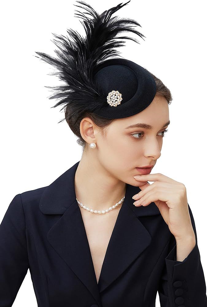 BABEYOND Tea Party Fascinator Hat for Women Kentucky Fascinators Derby Hat Pillbox Hat Hair Clip | Amazon (US)