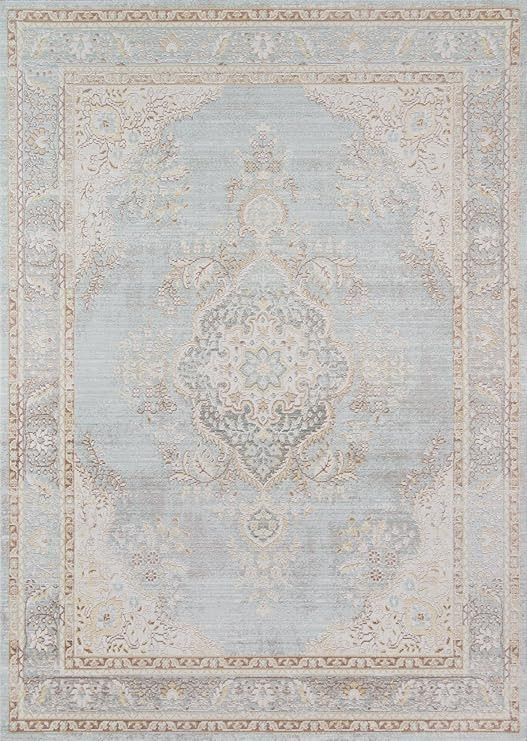 Momeni Rugs Isabella Traditional Medallion Flat Weave Area Rug, 7'10" X 10'6", Blue | Amazon (US)