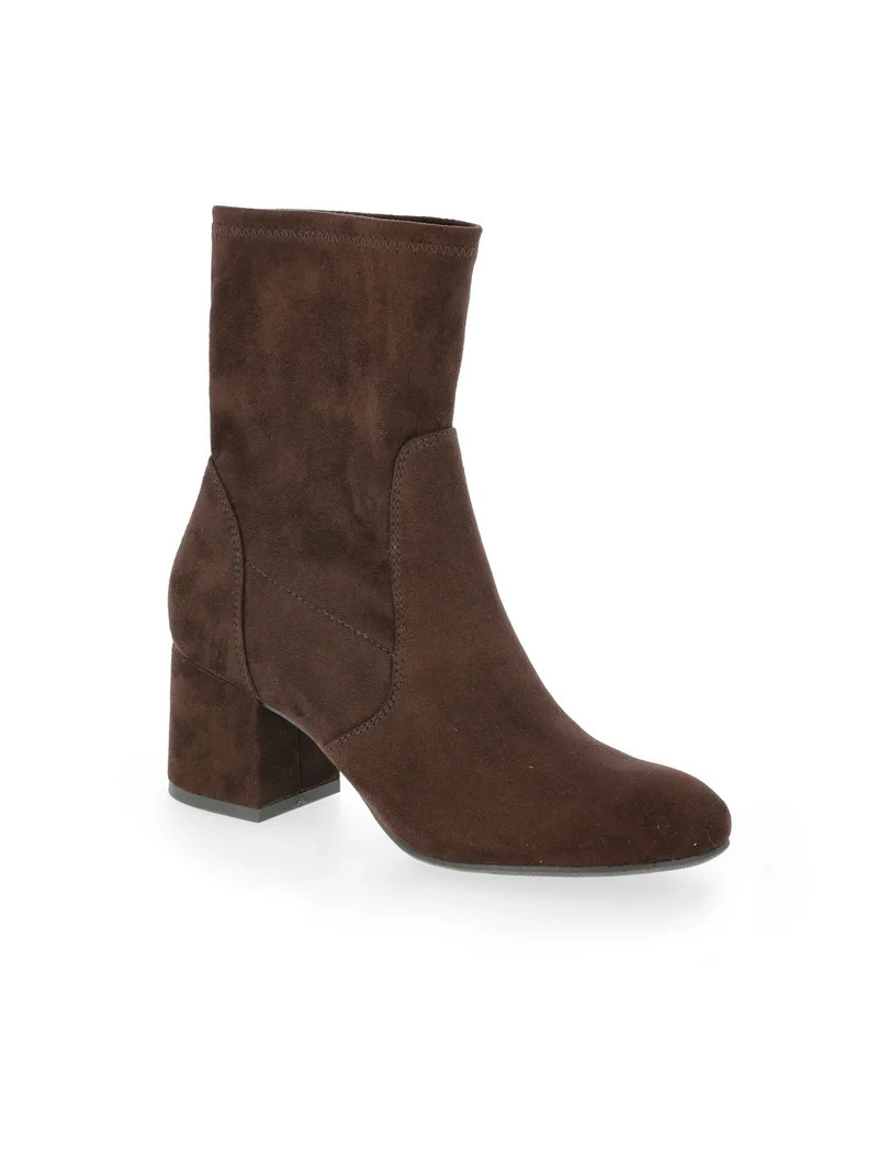 Time and Tru Women's Faux Suede Block Heel Boots | Walmart (US)