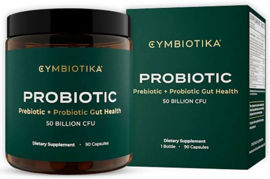 CYMBIOTIKA Probiotic + Prebiotic Gut Health Supplement for Women & Men, Supplements for Immune Su... | Amazon (US)