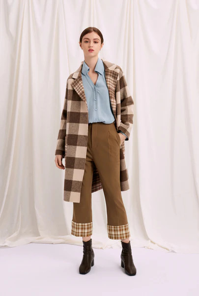 Memphis Coat - Chocolate Plaid | Petite Studio NYC