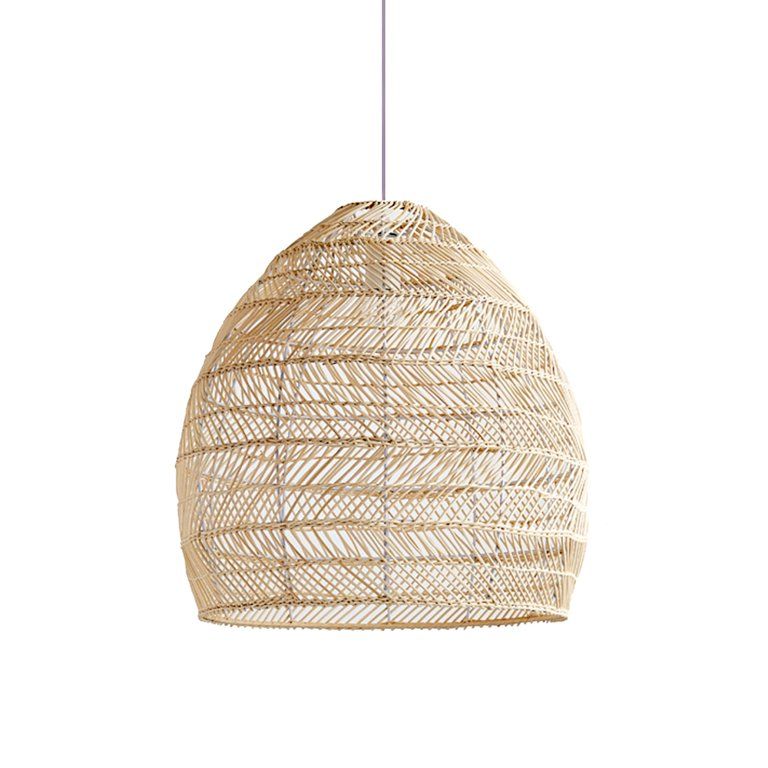 Lvnes Natural Bamboo Rattan Woven Chandelier Dome Bell Chandelier 1 Light | Walmart (US)