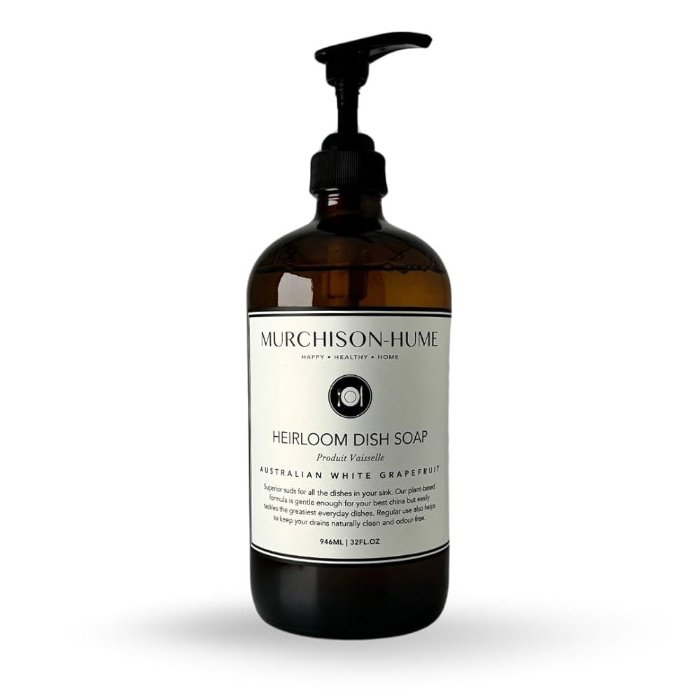 Murchison-Hume Heirloom Dish Soap, Made in Australia, Plant-Based, Non-Toxic, Biodegradable (Deco Label) 32 Fl Oz, Australian White Grapefruit (Glass) | Amazon (US)