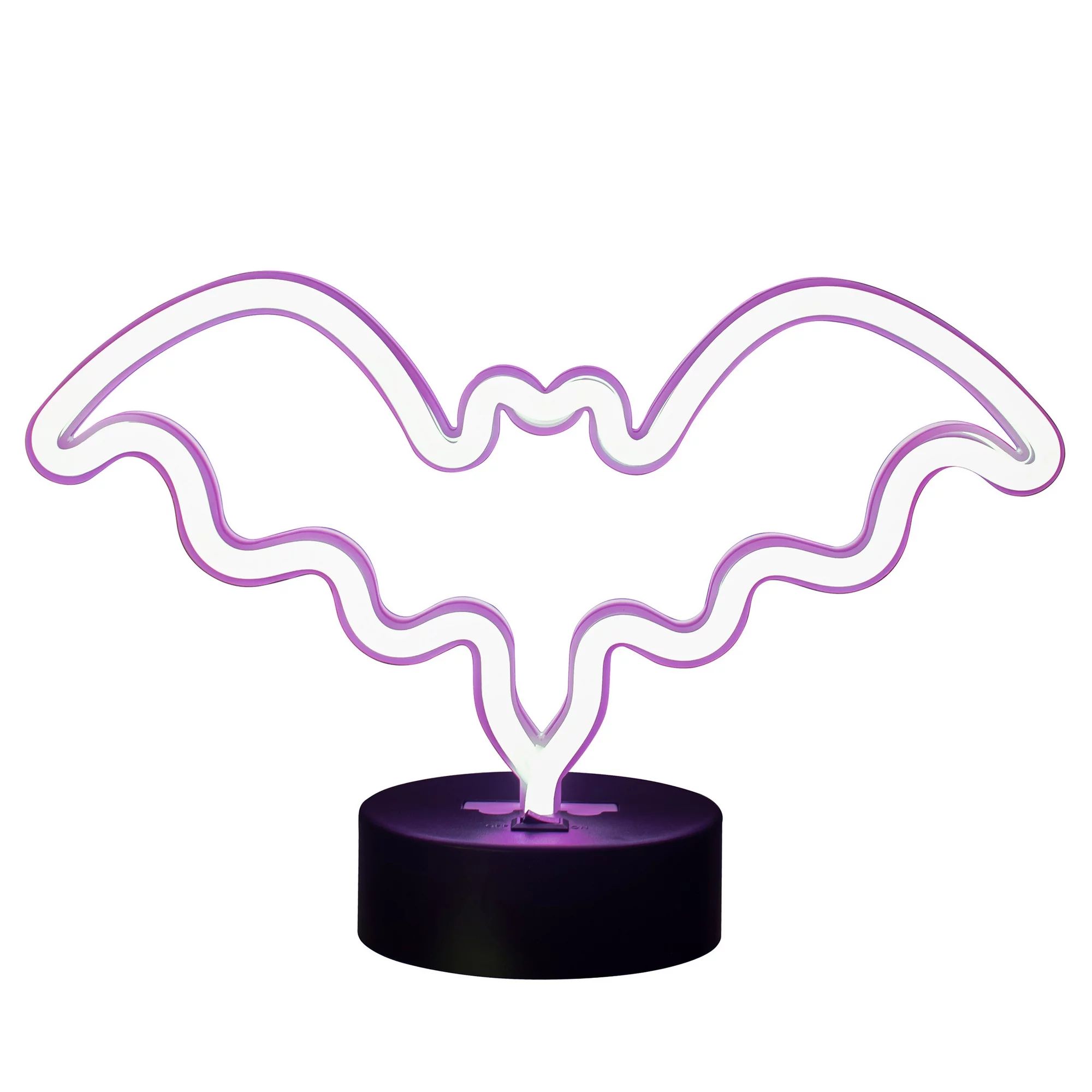 Halloween Battery-Operated Purple LED Bat Lighted Tabletop Decoration, 7.1 in, by Way To Celebrat... | Walmart (US)