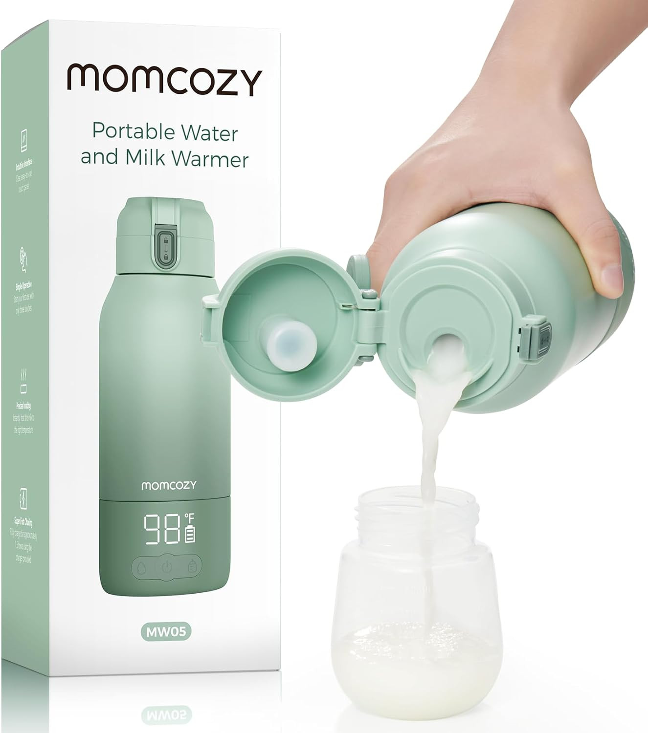 Momcozy Portable Milk Warmer for Travel – Dual Heating Modes for Breast Milk & Water, Portable Bottle Warmer with Fast Heating & Long Battery Life, 17 Ounces Large Capacity to Meet Your All-Day Needs | Amazon (US)