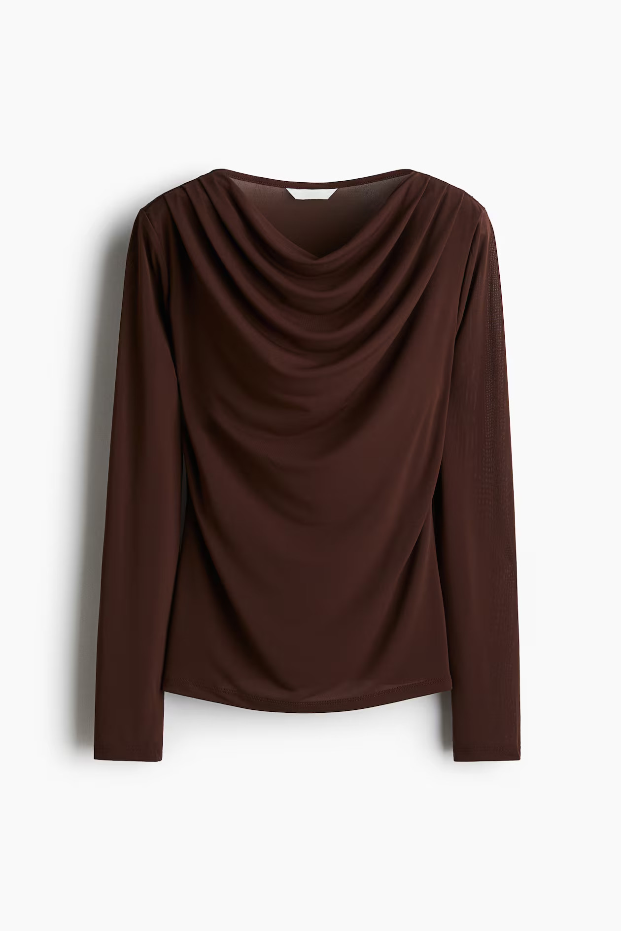 Shirt mit Wasserfall-Ausschnitt - Dunkelbraun - Ladies | H&M DE | H&M (DE, AT, CH, NL, FI)