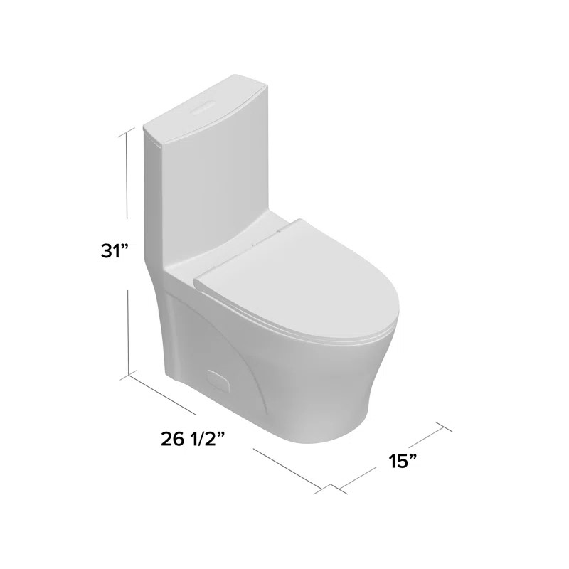 St. Tropez One Piece Elongated Toilet Dual Vortex Flush 1.28 gpf | Wayfair North America
