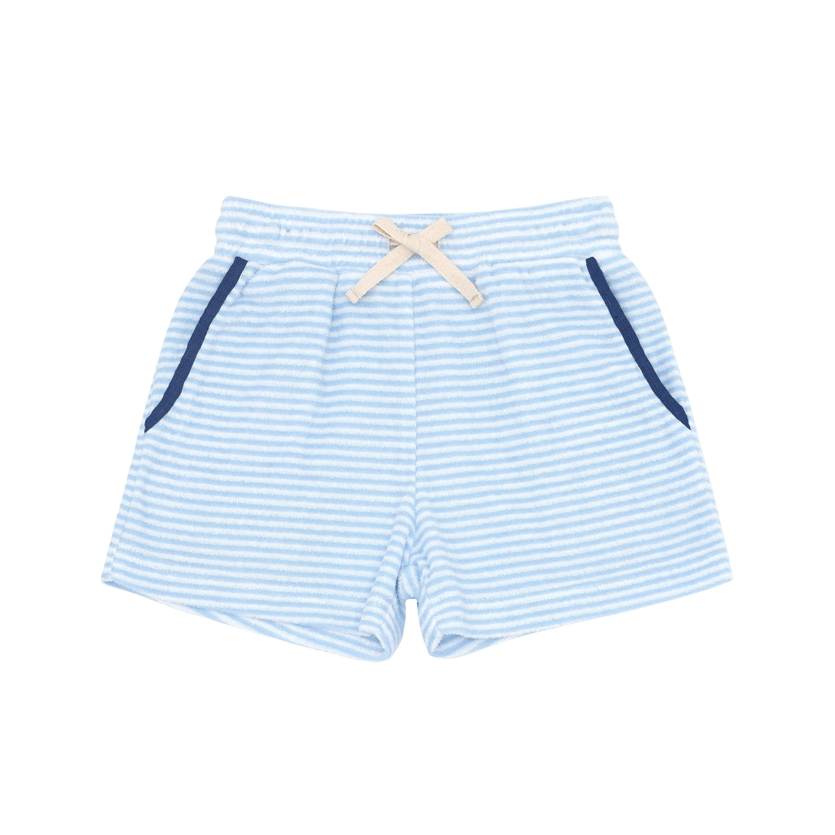 boys powder blue stripe french terry short | minnow