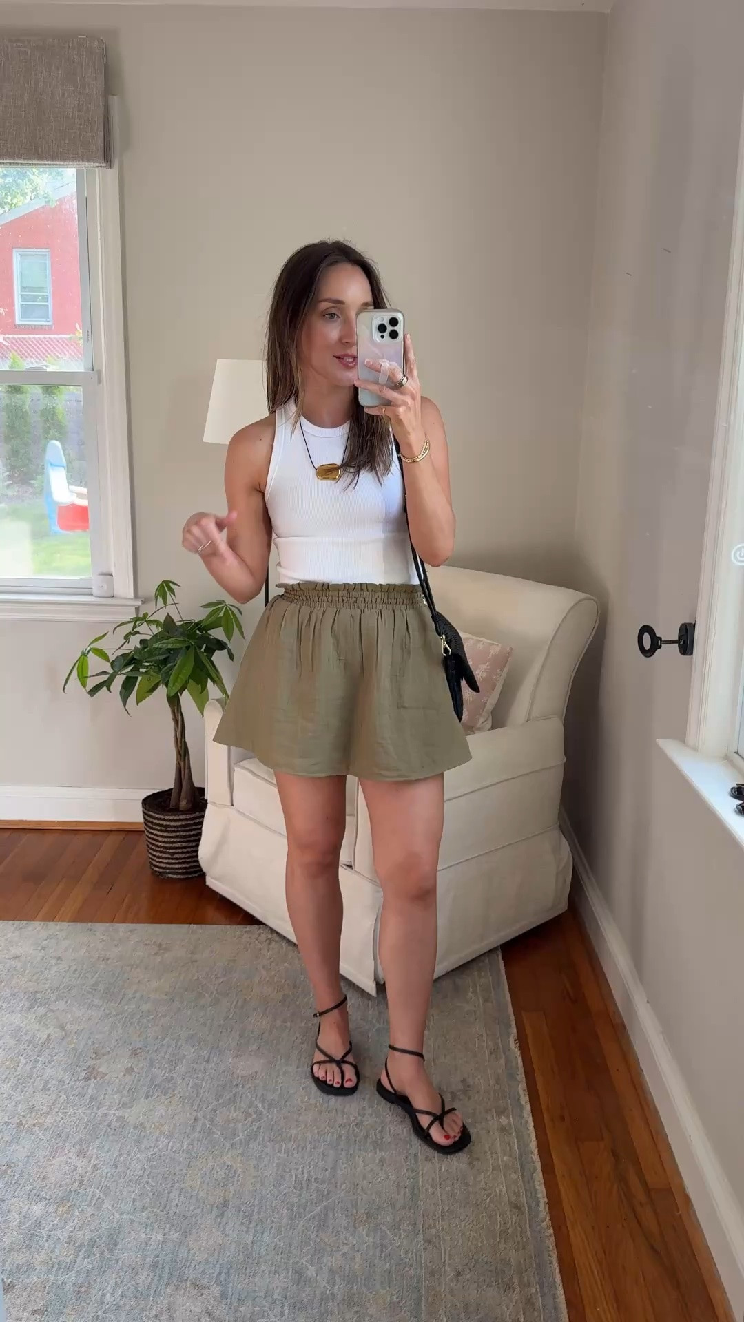 Snag this cute gauze skort for $13.99 today! Wearing an XS.￼