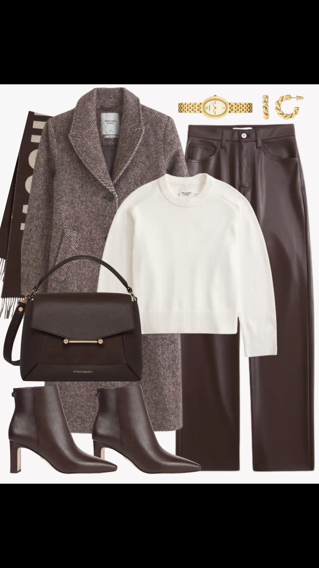 A late fall outfit with a coat, vegan leather pants, ankle boots, scarf, top handle bag 

#LTKCyberWeek #LTKootd #LTKSaleAlert