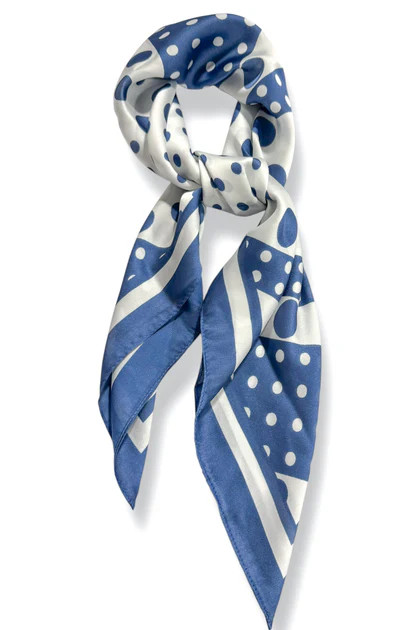 Walk In The Park Blue Dot Pattern Scarf | The Willow Tree