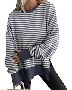 ANRABESS Women Oversized Sweatshirts Thumbhole Long Sleeve Hoodies Shirts 2025 Fall Side Slit Pul... | Amazon (US)