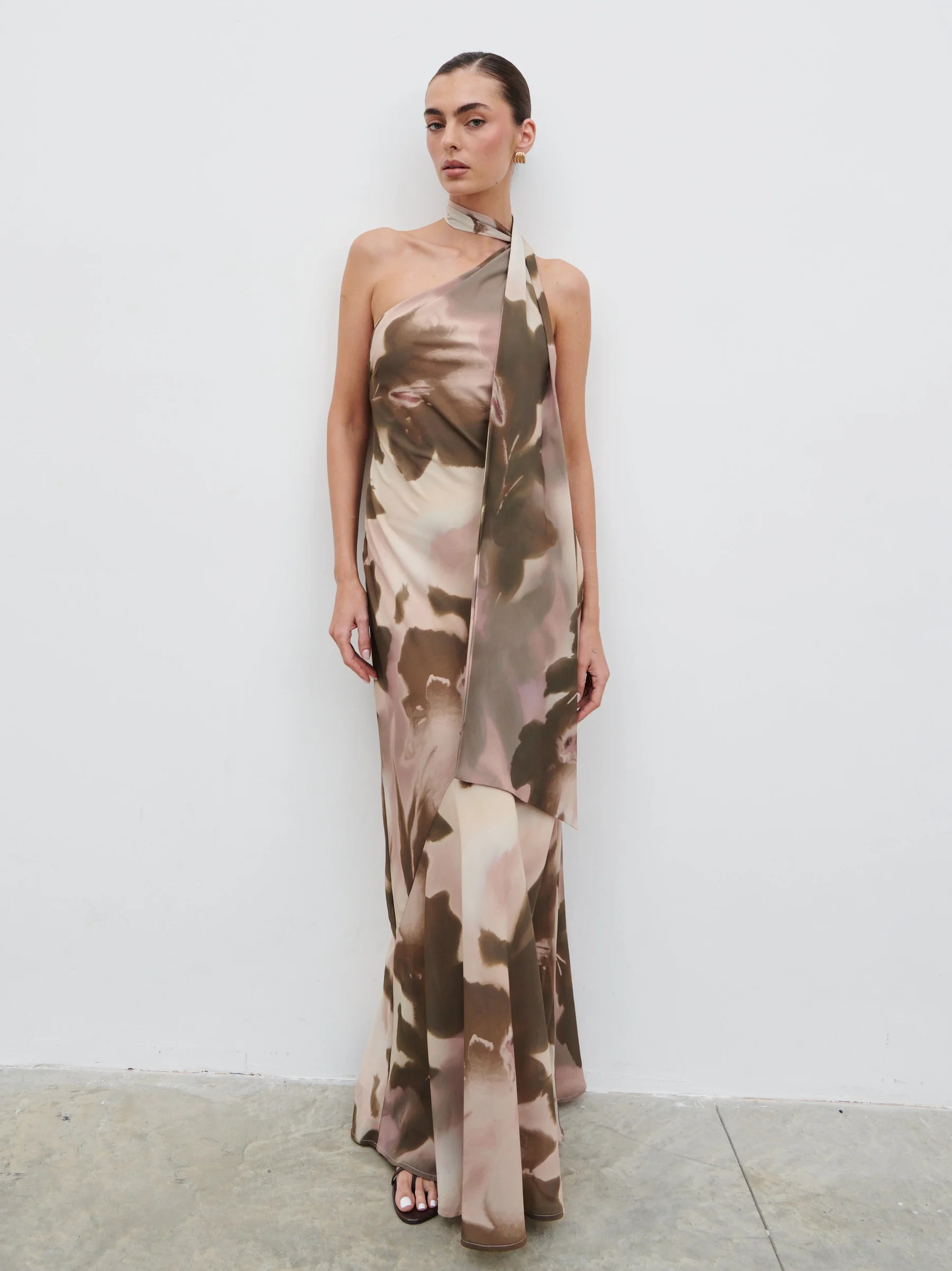 Sheree One Shoulder Chiffon Maxi Dress | Pretty Lavish (UK)