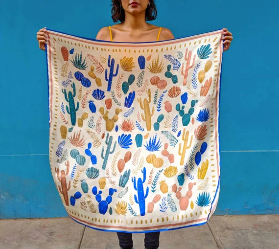 Desert Cactus Silk Scarf Large | Etsy | Etsy (US)