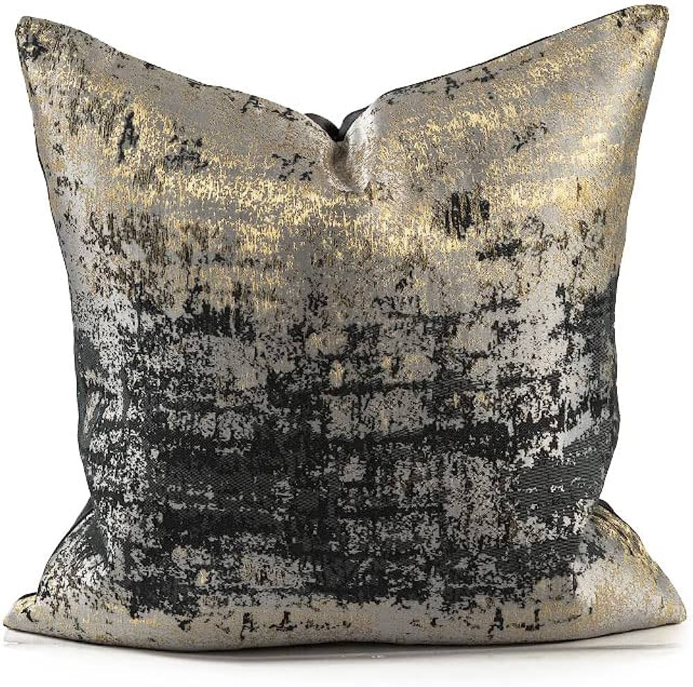 THE-TINOART Throw Pillow Covers Metallic Gold Black Decorative Throw Pillow Covers Modern Luxury ... | Amazon (US)