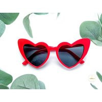 Red Heart Sunglasses Bride Bachelorette Party Sunnies | Etsy (US)