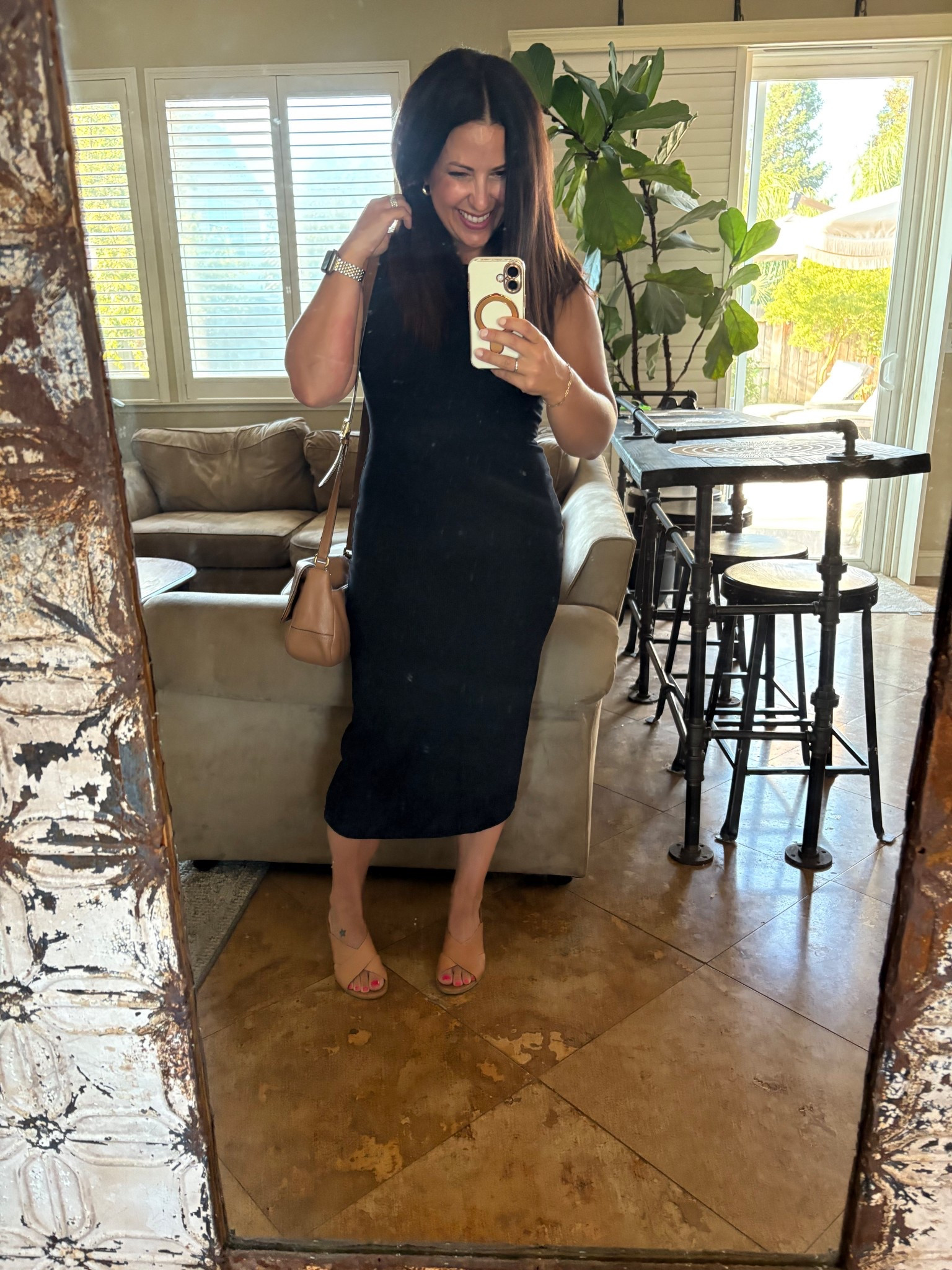 Snuck in a date night and yes, I’m an outfit repeater and wore this LBD again. It’s taken me a long time to embrace repeating outfits. I don’t think I’ll ever go full capsule wardrobe but I’ve realized only you know how frequently you wear your clothes and more importantly, I think it’s wonderful to wear what you love and feel good in. This ribbed black midi tank dress does that for me. I sized down to an xs. 

#LTKParties #LTKPetite #LTKOver40