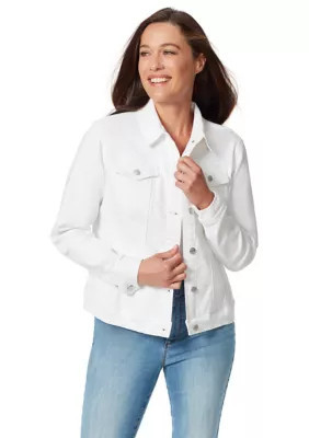 Gloria Vanderbilt Women's Petite Amanda Jacket, White, PL | Belk
