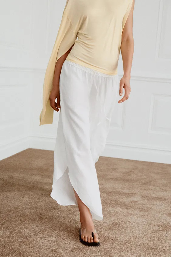 100% LINEN TROUSERS WITH VENTS ZW COLLECTION | Zara UK