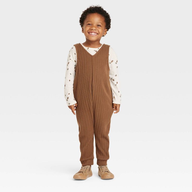 Grayson Collective Toddler Long Sleeve T-Shirt & Cozy Rib Jumpsuit Set | Target