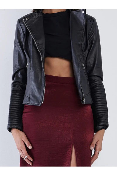 Janine Moto Faux Leather Jacket | Indigo Closet 