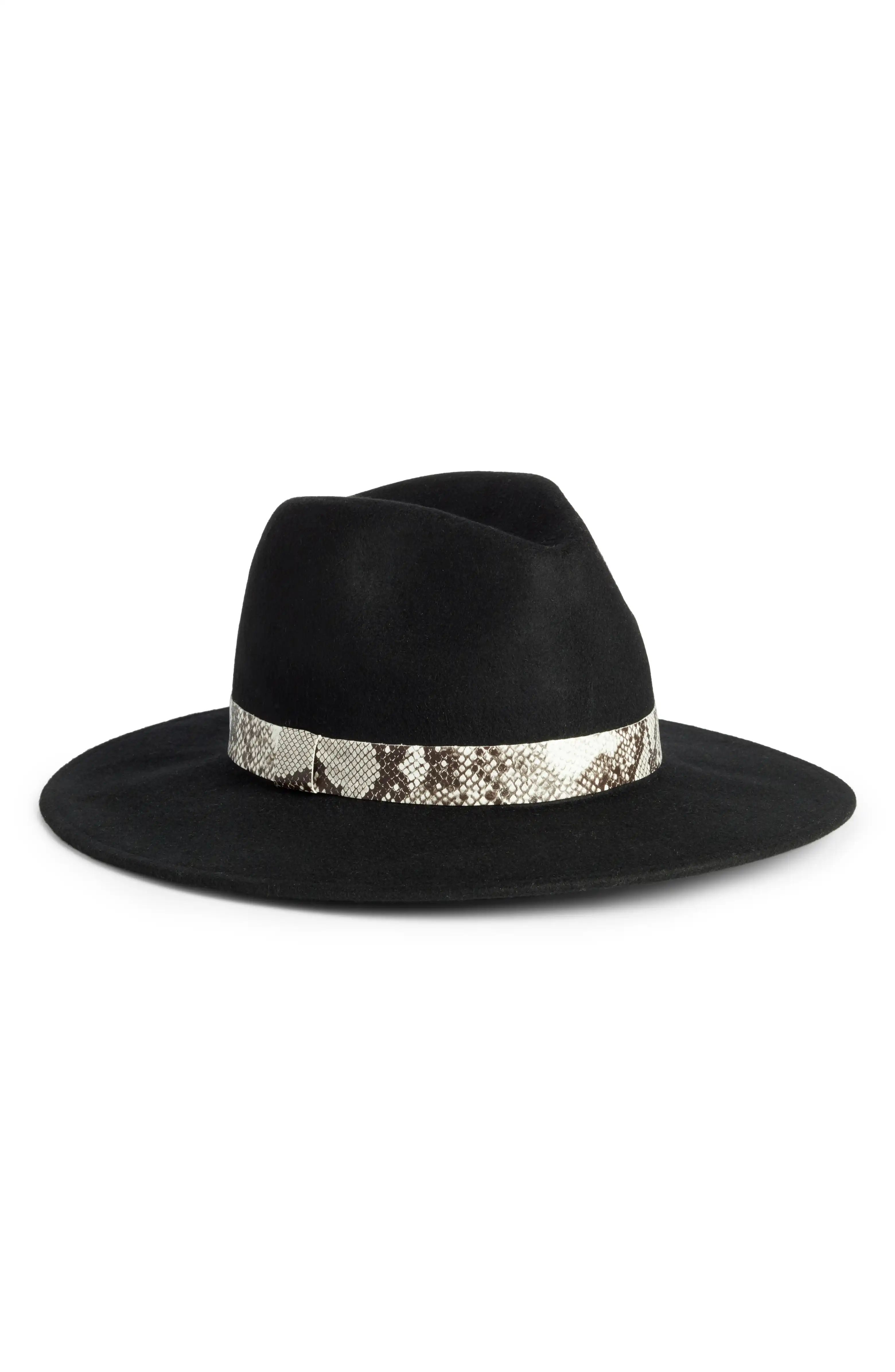 Snakeskin Trim Wool Panama Hat | Nordstrom