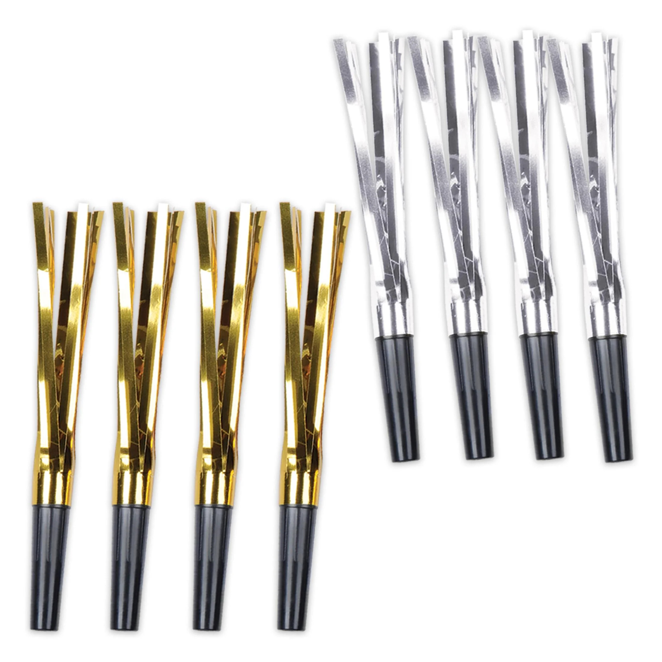 Beistle New Year's Eve Gold and Silver Plastic Squawkers Party Noisemakers, 8/Pkg | Walmart (US)