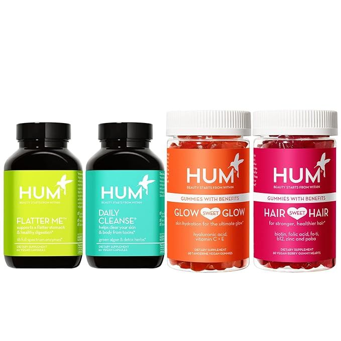 HUM Best Sellers Supplement Bundle - Includes Flatter Me, Daily Cleanse, Hair Sweet Hair and Glow... | Amazon (US)