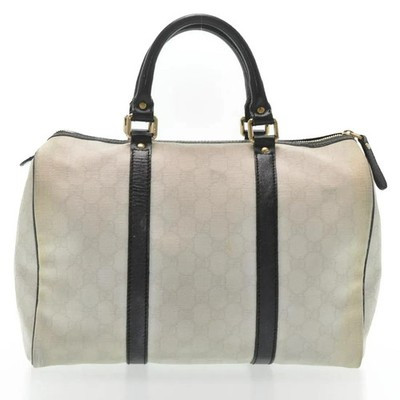 GUCCI GG Supreme Boston Bag PVC White Gold 370833 Joy Handbag Authentic Vintage | eBay US