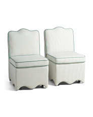 Set Of 2 Scalloped Dining Chairs With Casters | Furniture & Lighting | Marshalls | Marshalls