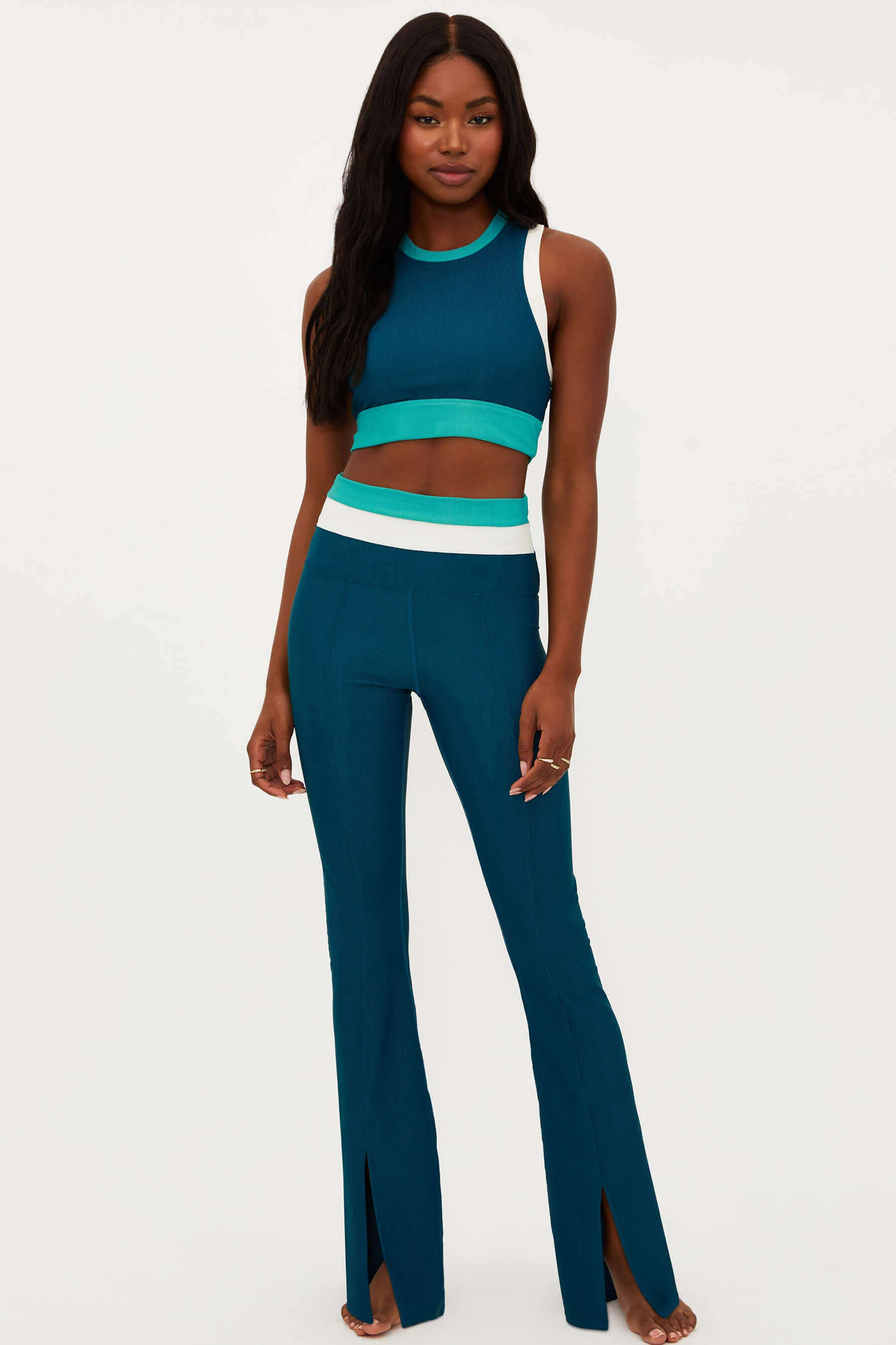 Amalfi Pant Crystal Coast Colorblock | Flare Leggings | Beach Riot | Beach Riot