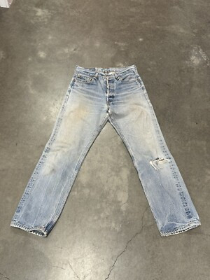 Vintage Levi's 501 Jeans Size 28 Blue Relaxed Fit Straight Leg Light Wash | eBay US