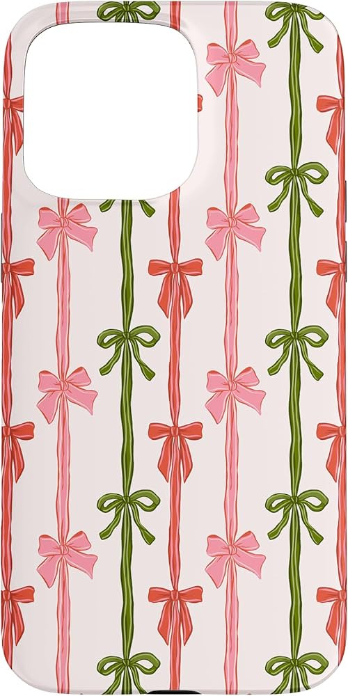 iPhone 15 Pro Max Coquette Aesthetic Bows Christmas Cute Soft Girl Bow Case | Amazon (US)