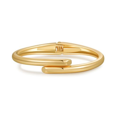 jokcde Statement Gold Cuff Bangle Bracelet, Polished Waterdrop Design, Chunky Fashion Jewelry for Women (F- gold) | Amazon (US)