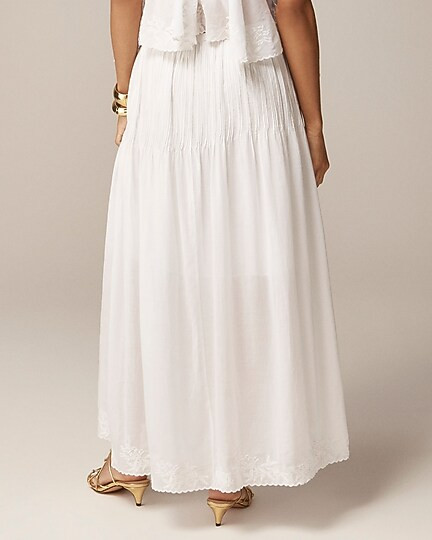 Embroidered side-tie skirt in cotton voile | J. Crew US
