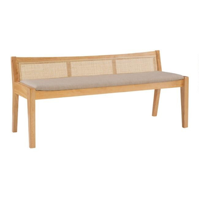Natural Rattan Cane Abacos Bench | World Market