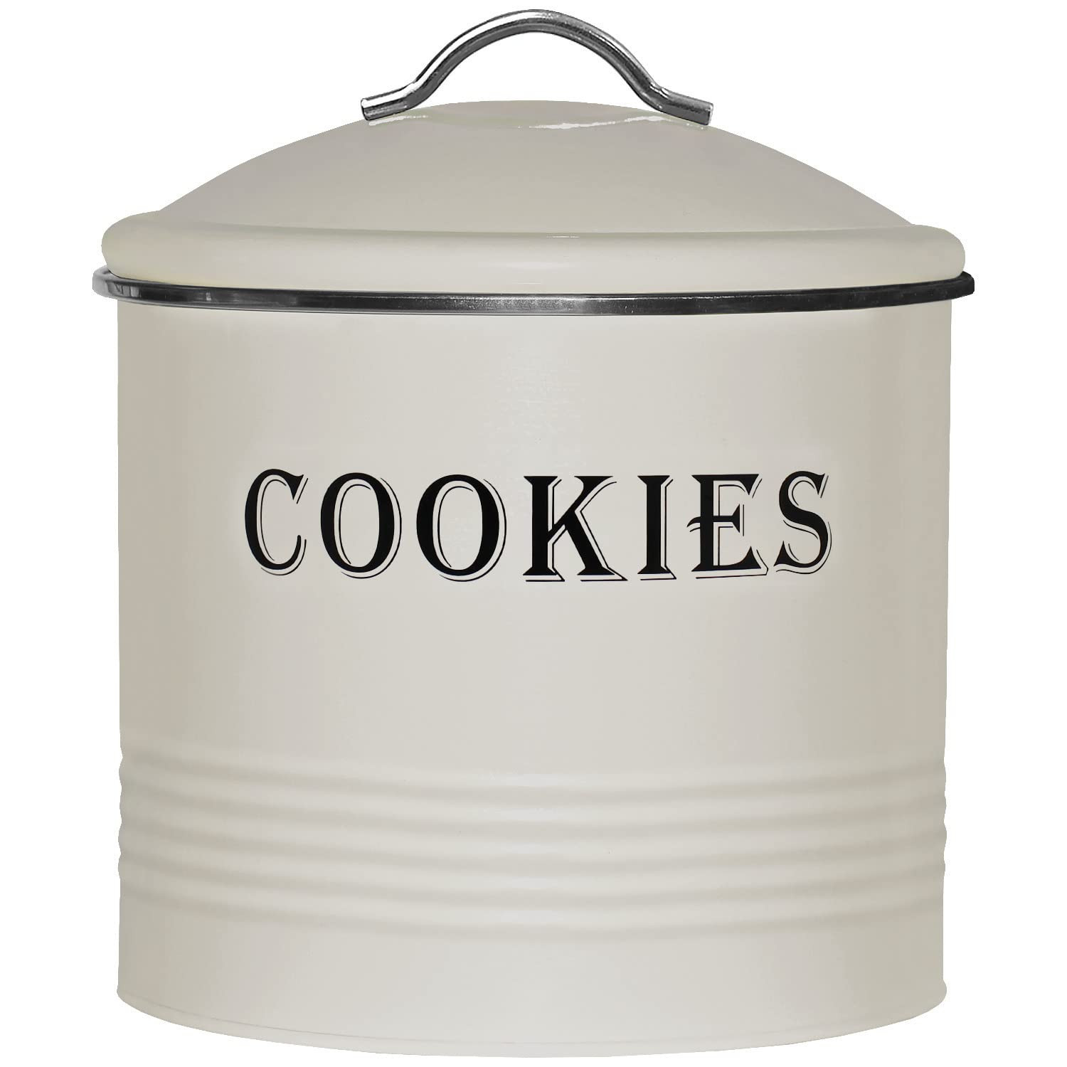 Blue Donuts Vintage Cookie Jar - Airtight Counter Cookie Container, Ivory Tin with Lid for Gift G... | Amazon (US)