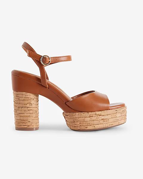 Brian Atwood X Express Cork Platform Heeled Sandals | Express