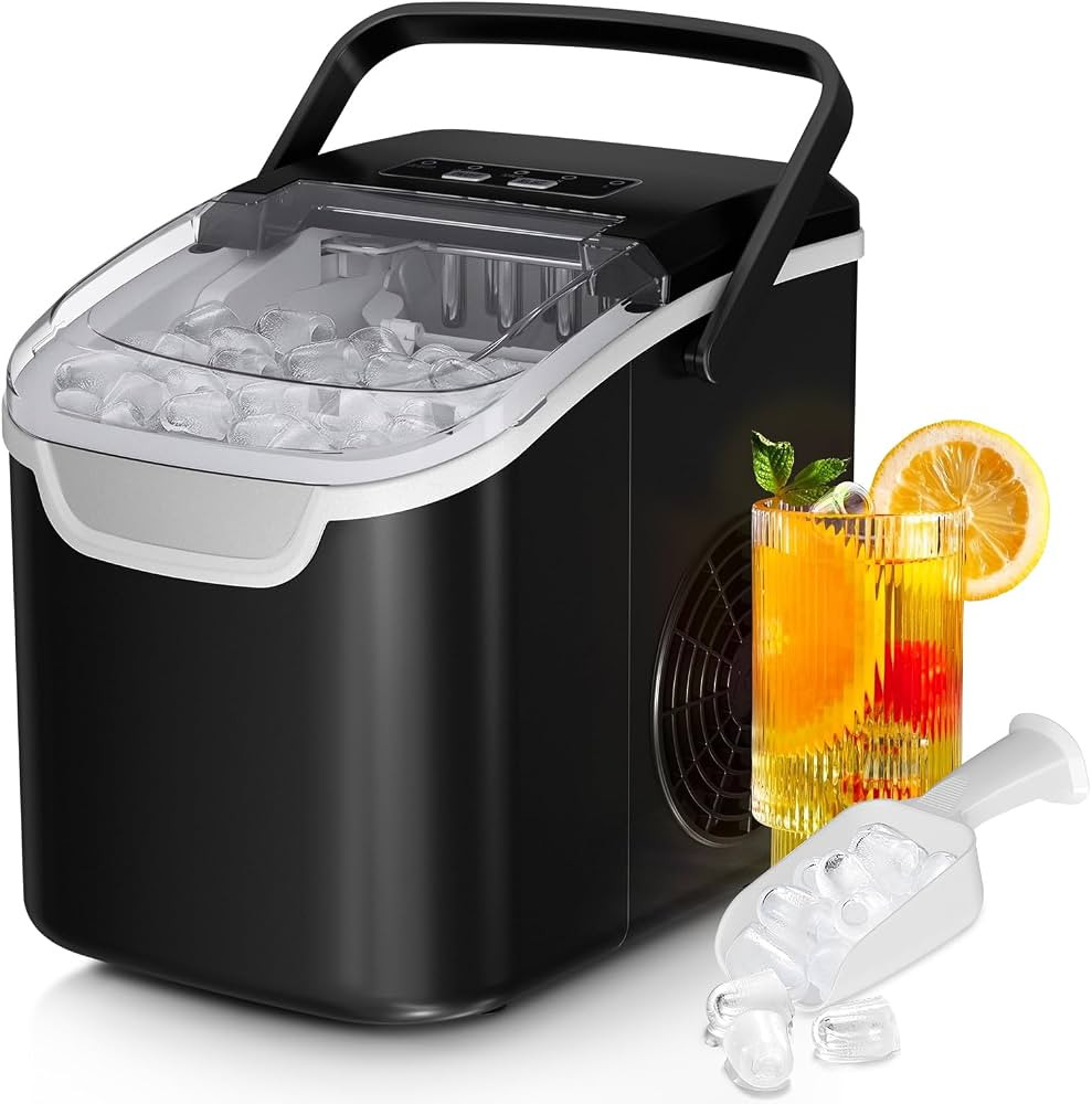 Countertop Ice Maker Machine, 8 Ice Cubes in 6 mins, 26lb/Day Ice with 2 Sizes- Portable Mini, En... | Amazon (US)