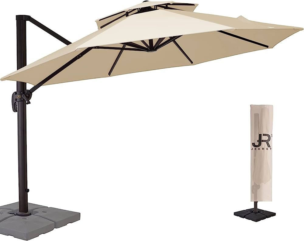 JEAREY 13FT Cantilever Patio Umbrellas Double Top Outdoor Umbrella Heavy Duty Offset Sun Umbrella... | Amazon (US)