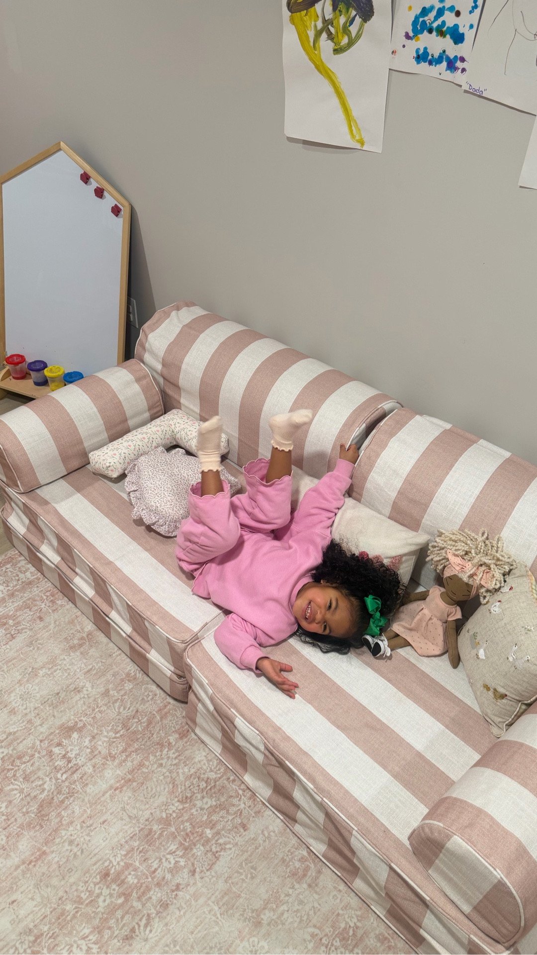 The perfect little couch for her playroom. Love the quality and they have so many color options! It’s so comfortable and fun! 

#LTKKids #LTKmomlife