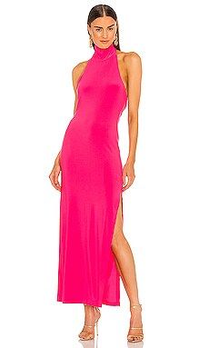 Norma Kamali Halter Turtle Gown in Rose from Revolve.com | Revolve Clothing (Global)