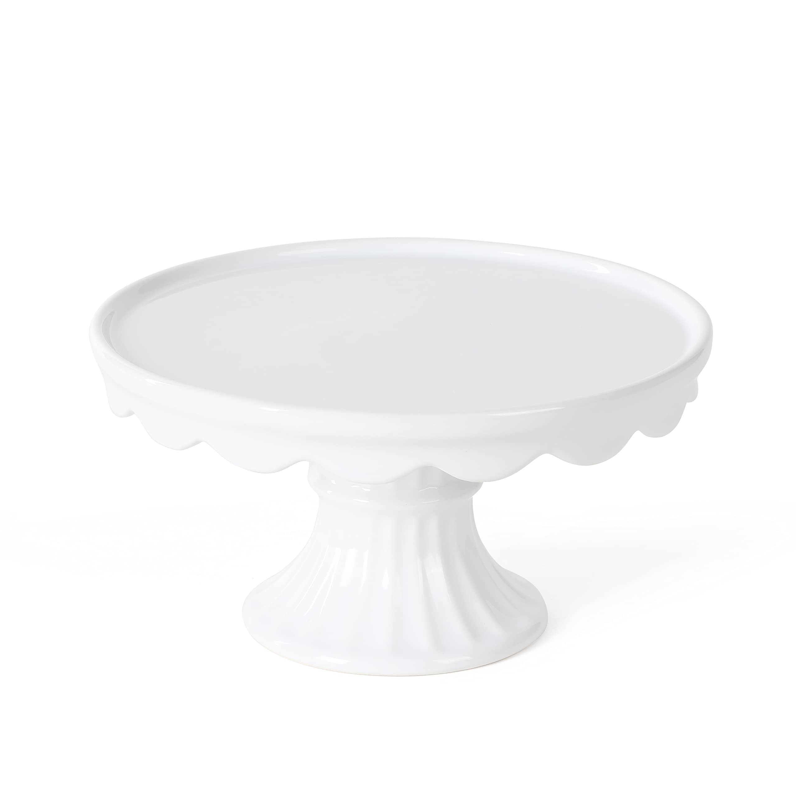 Martha Stewart Patterson 10" x 5.1" White Round Stoneware Cake Stand | Amazon (US)
