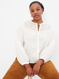 Eyelet Puff Sleeve Shirt | Gap (US)