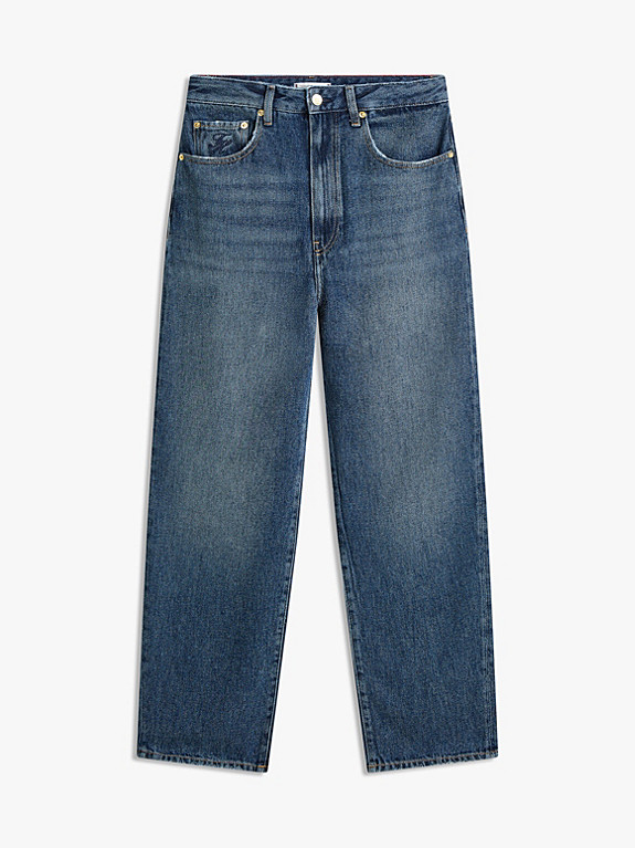 Mid Rise Barrel Leg Jeans | Blue | Tommy Hilfiger | Tommy Hilfiger UK