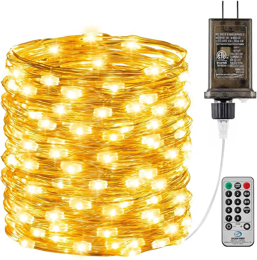 66FT 200 LED Fairy Lights Plug in with Remote, 8 Modes Twinkle Lights | Amazon (US)