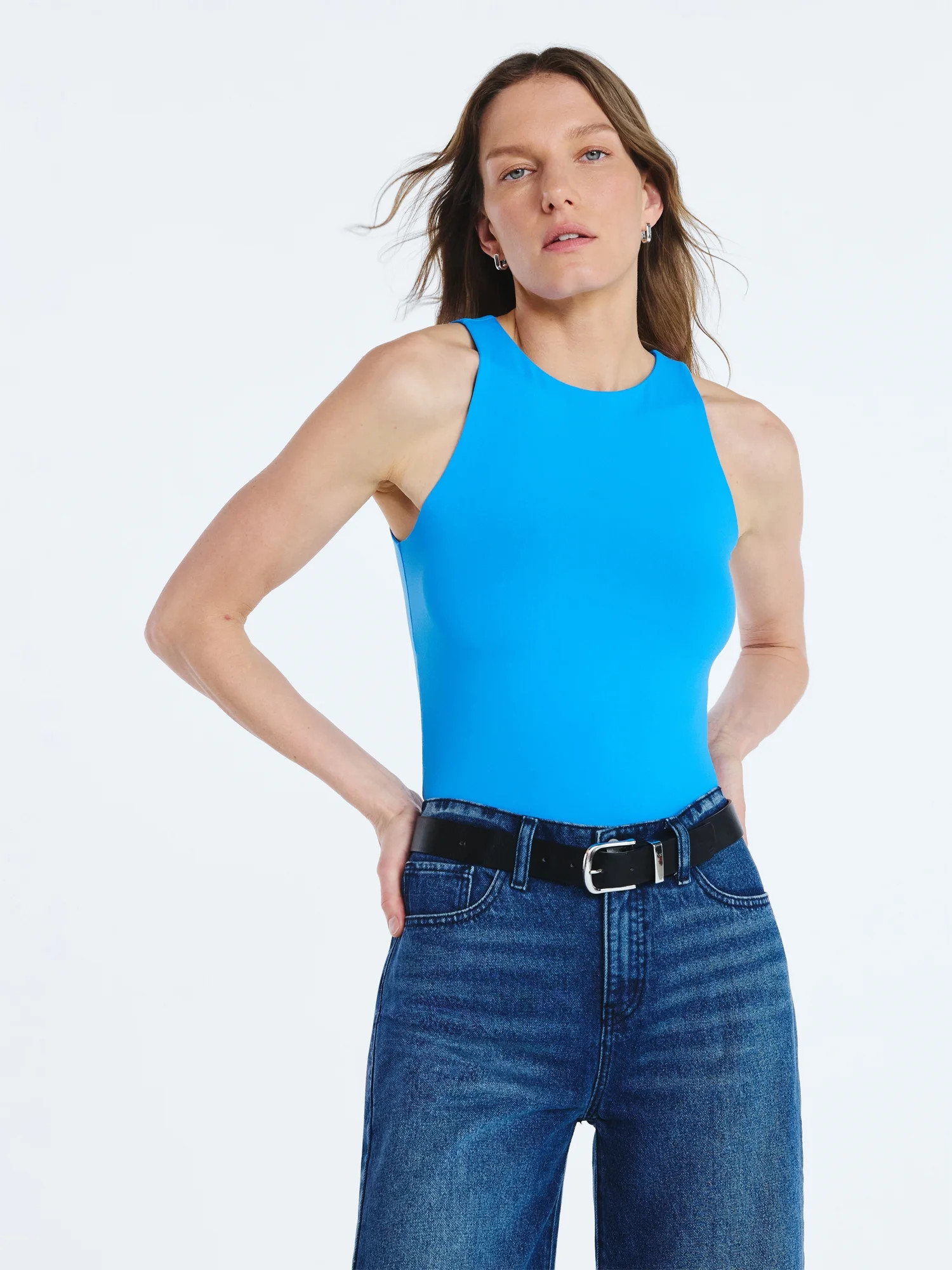 Scoop Women's Sleeveless High Neck Contour Top, Sizes XS-XXL | Walmart (US)