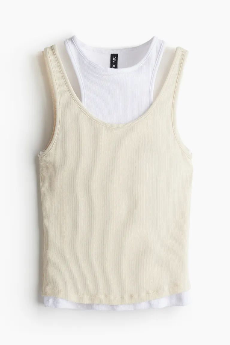 Double-layered Ribbed Tank Top | H&M (US + CA)