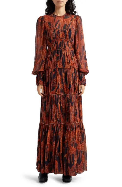 FARM Rio Giraffes Puff Sleeve Tiered Maxi Dress | Nordstrom | Nordstrom